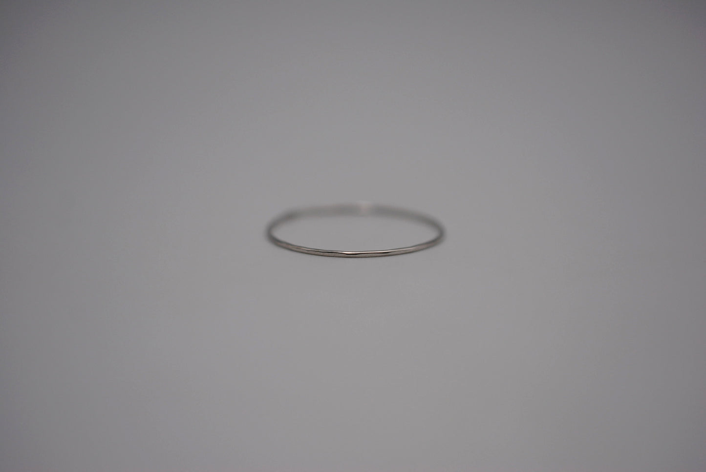 Stacking Ring: Hammered, Ultra Thin, Rhodium Finished