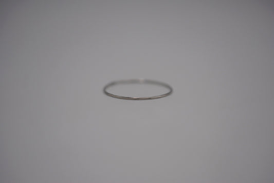 Stacking Ring: Hammered, Ultra Thin, Rhodium Finished