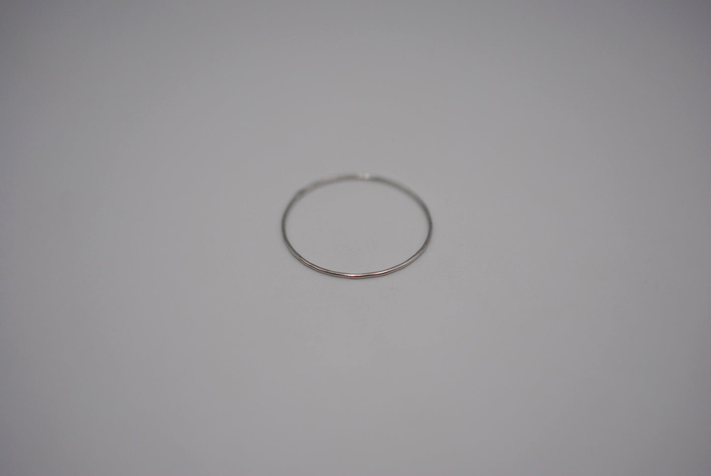 Stacking Ring: Hammered, Ultra Thin, Rhodium Finished