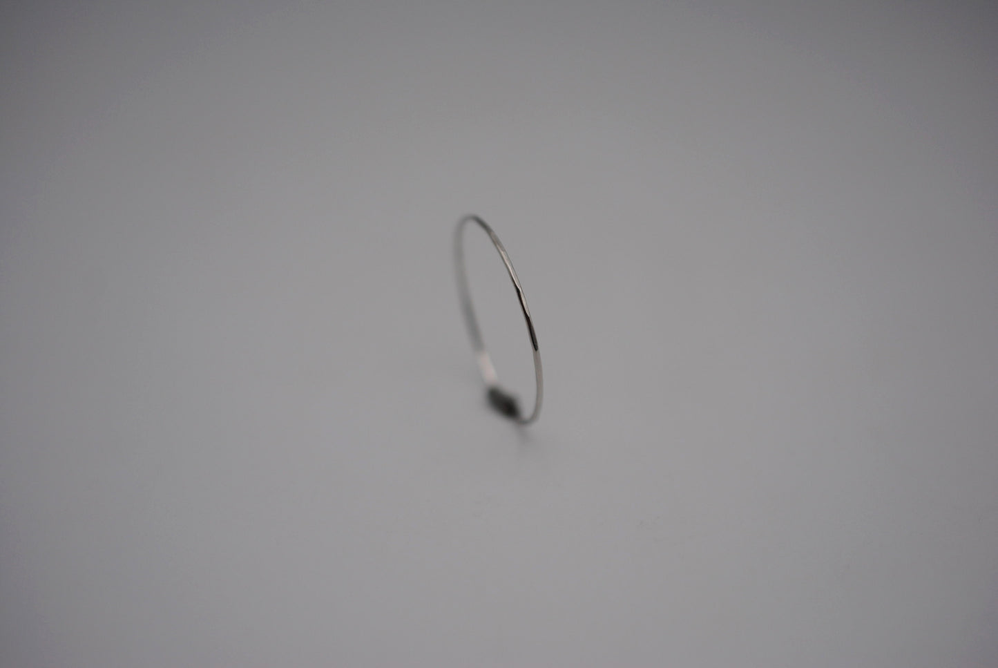 Stacking Ring: Hammered, Ultra Thin, Rhodium Finished