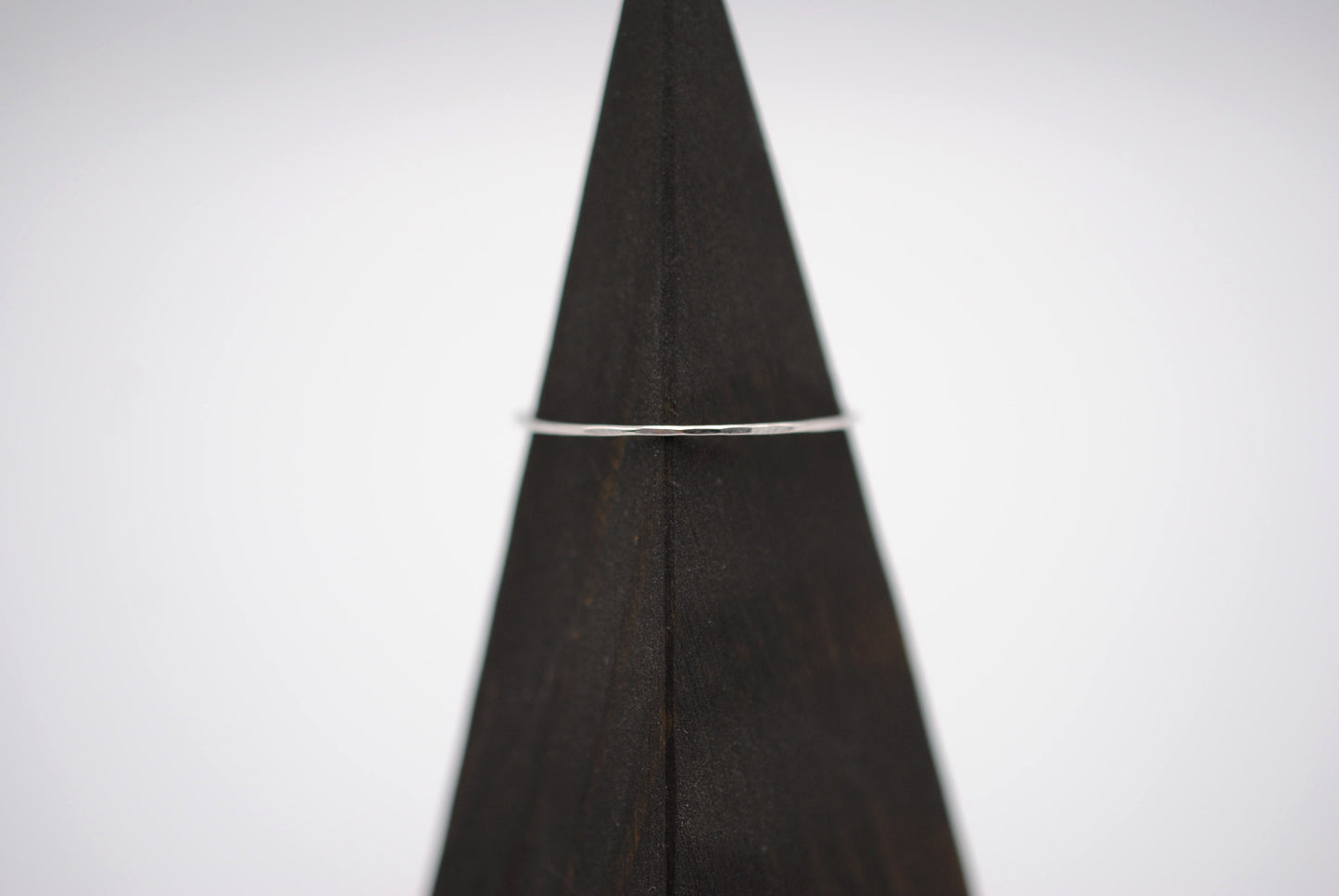 Stacking Ring: Hammered, Ultra Thin, Rhodium Finished