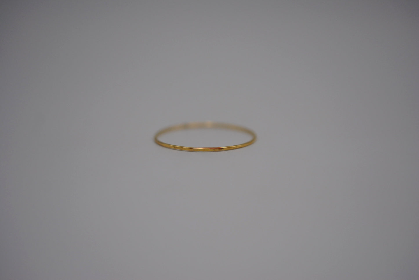 Stacking Ring: Hammered, Ultra Thin, Yellow Gold Finish