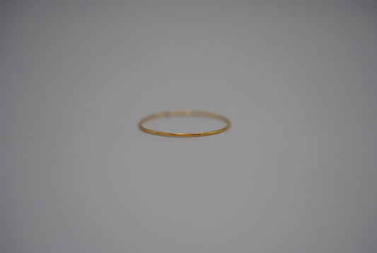Stacking Ring: Hammered, Ultra Thin, Yellow Gold Finish