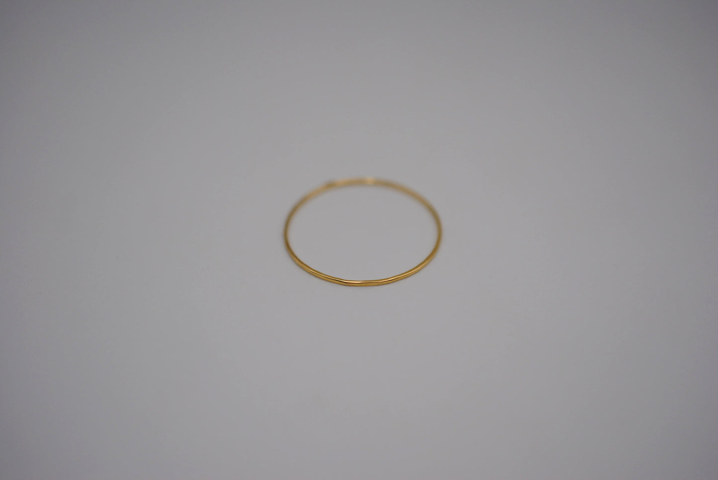 Stacking Ring: Hammered, Ultra Thin, Yellow Gold Finish