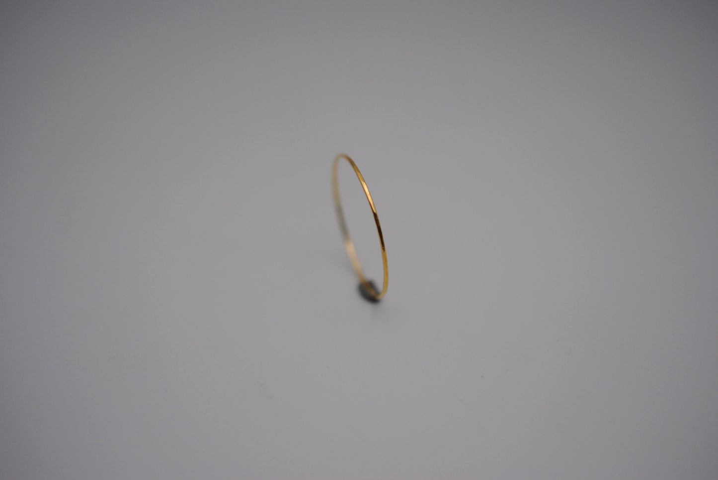 Stacking Ring: Hammered, Ultra Thin, Yellow Gold Finish