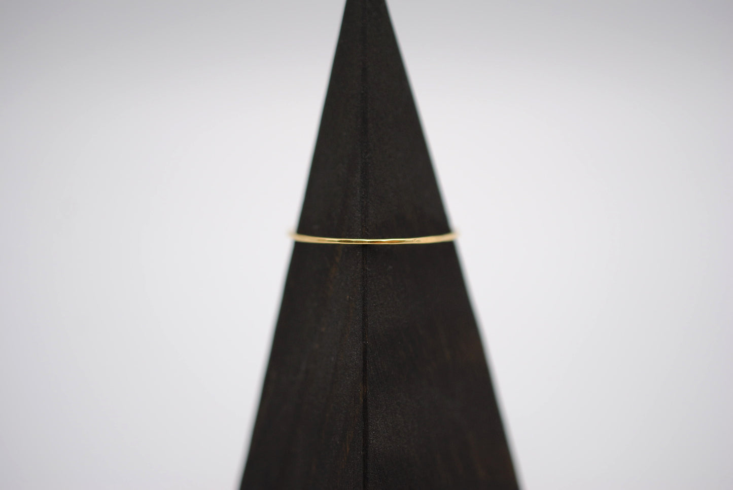 Stacking Ring: Hammered, Ultra Thin, Yellow Gold Finish