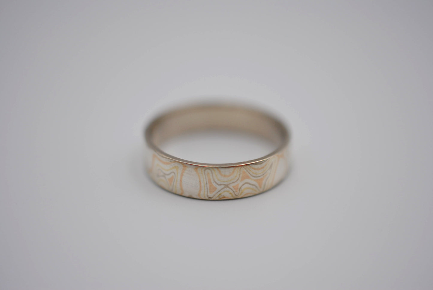 Four Tone Gold Mokume Gane Womens Band