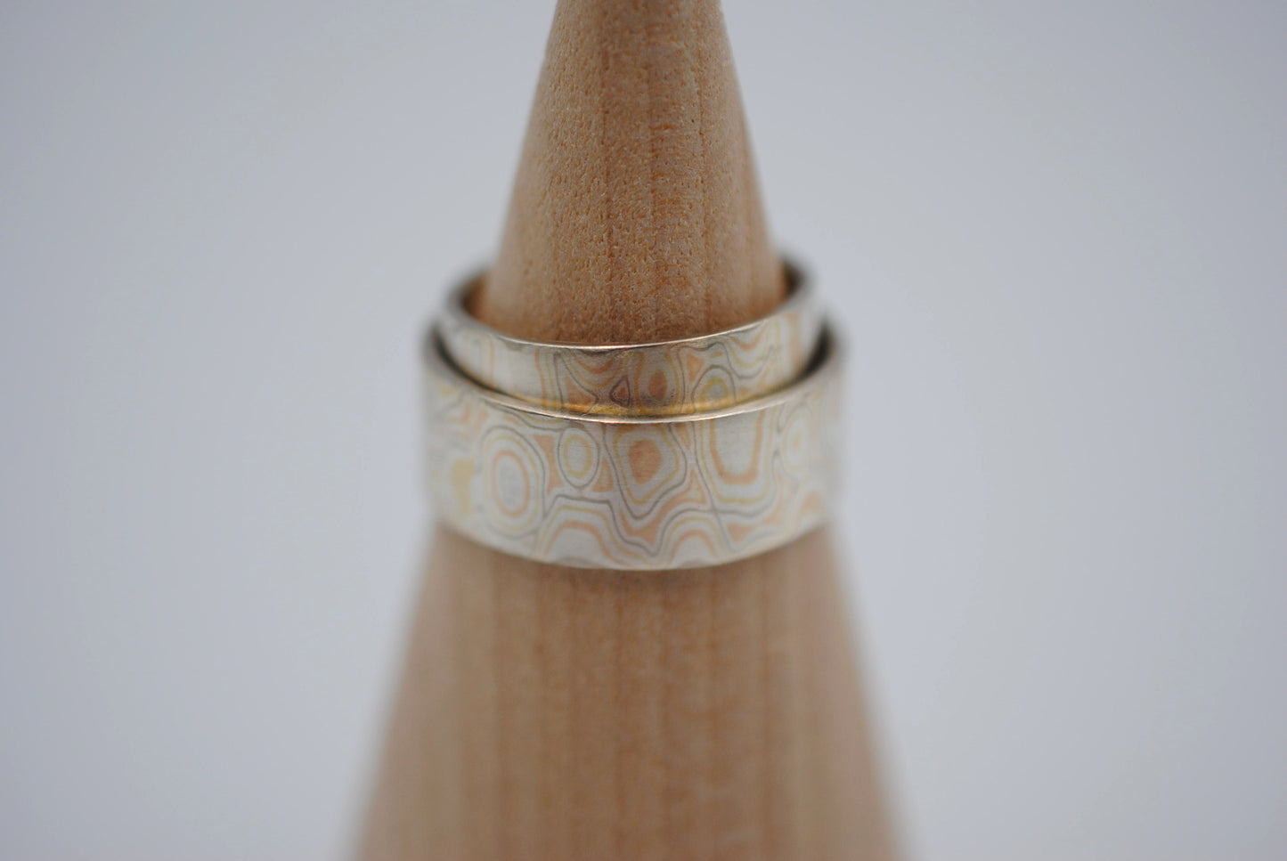 Four Tone Gold Mokume Gane His and Her Band