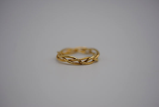 Stacking Ring: Braid, Yellow Gold Finish