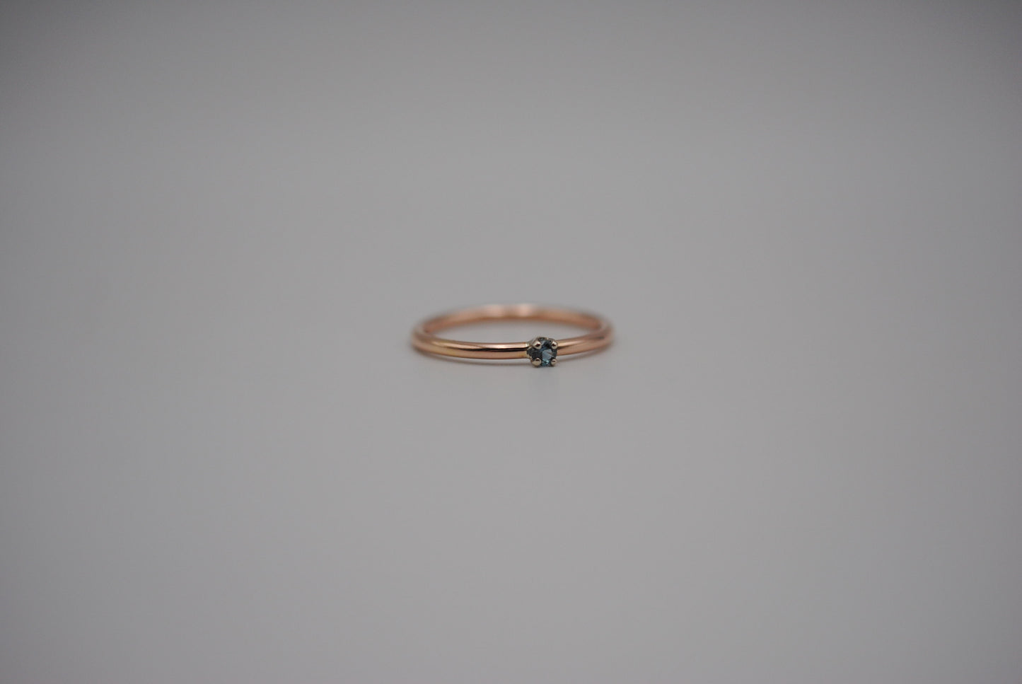 Alexandrite Ring: Round Cut, Rose Gold Fill Band, White Gold Setting