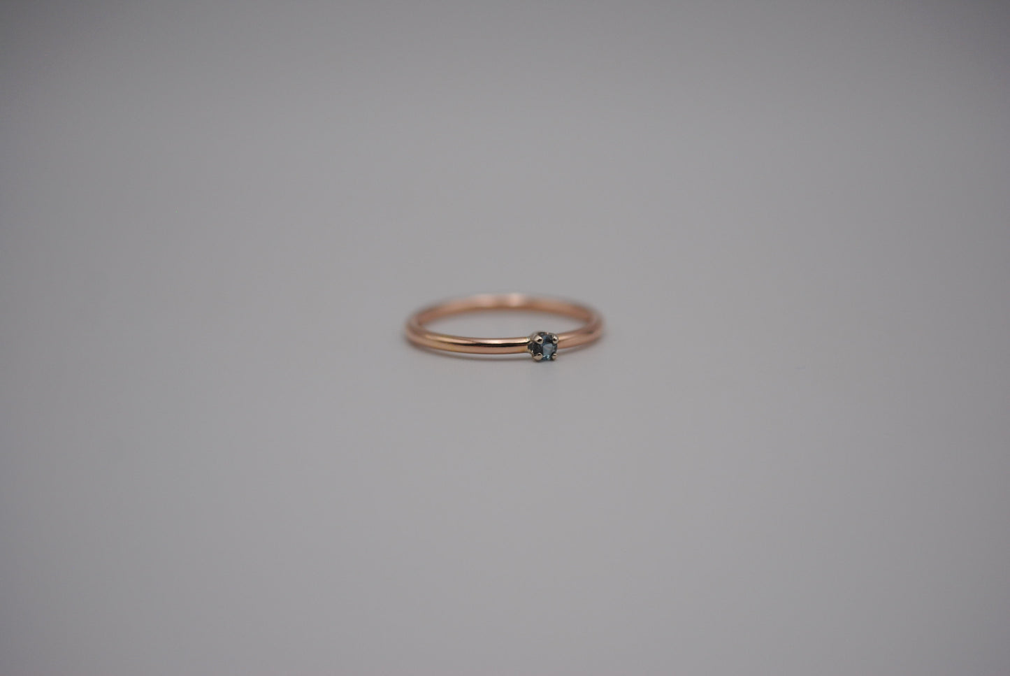 Alexandrite Ring: Round Cut, Rose Gold Fill Band, White Gold Setting