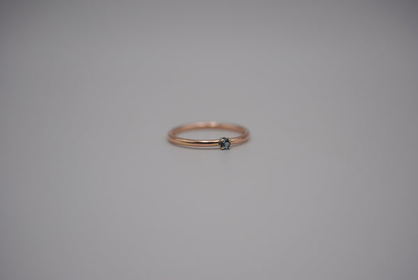 Alexandrite Ring: Round Cut, Rose Gold Fill Band, White Gold Setting
