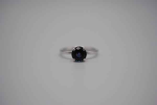 Alexandrite Ring: Round Cut, White Gold, Prong Setting