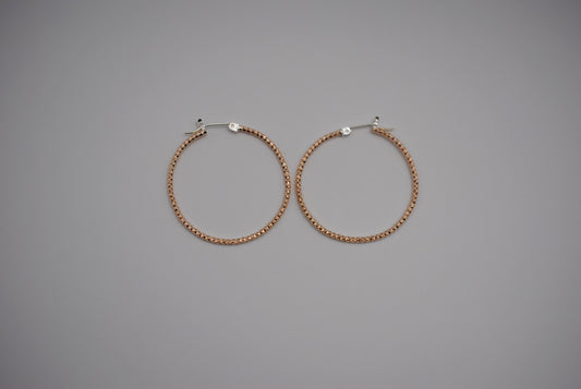 Hoop Earrings: Sparkle Texture, Yellow Gold Fill, Silver Ear-wire, 1.5in Diameter