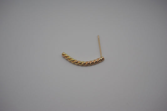 Post Earrings: Rope, Solid 14K Yellow Gold