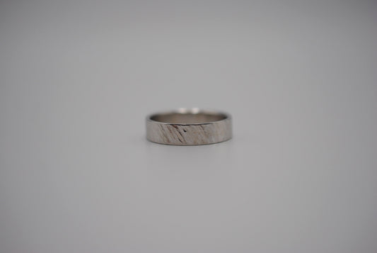 Ring Band: Bark Texture, White Gold, 5mm Width