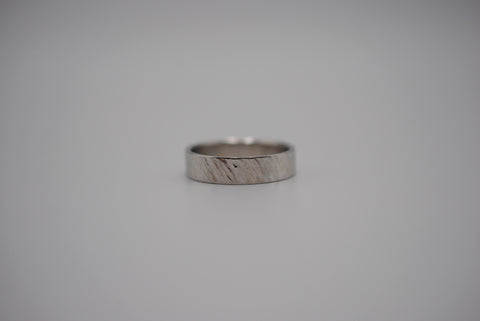 Ring Band: Bark Texture, White Gold, 5mm Width