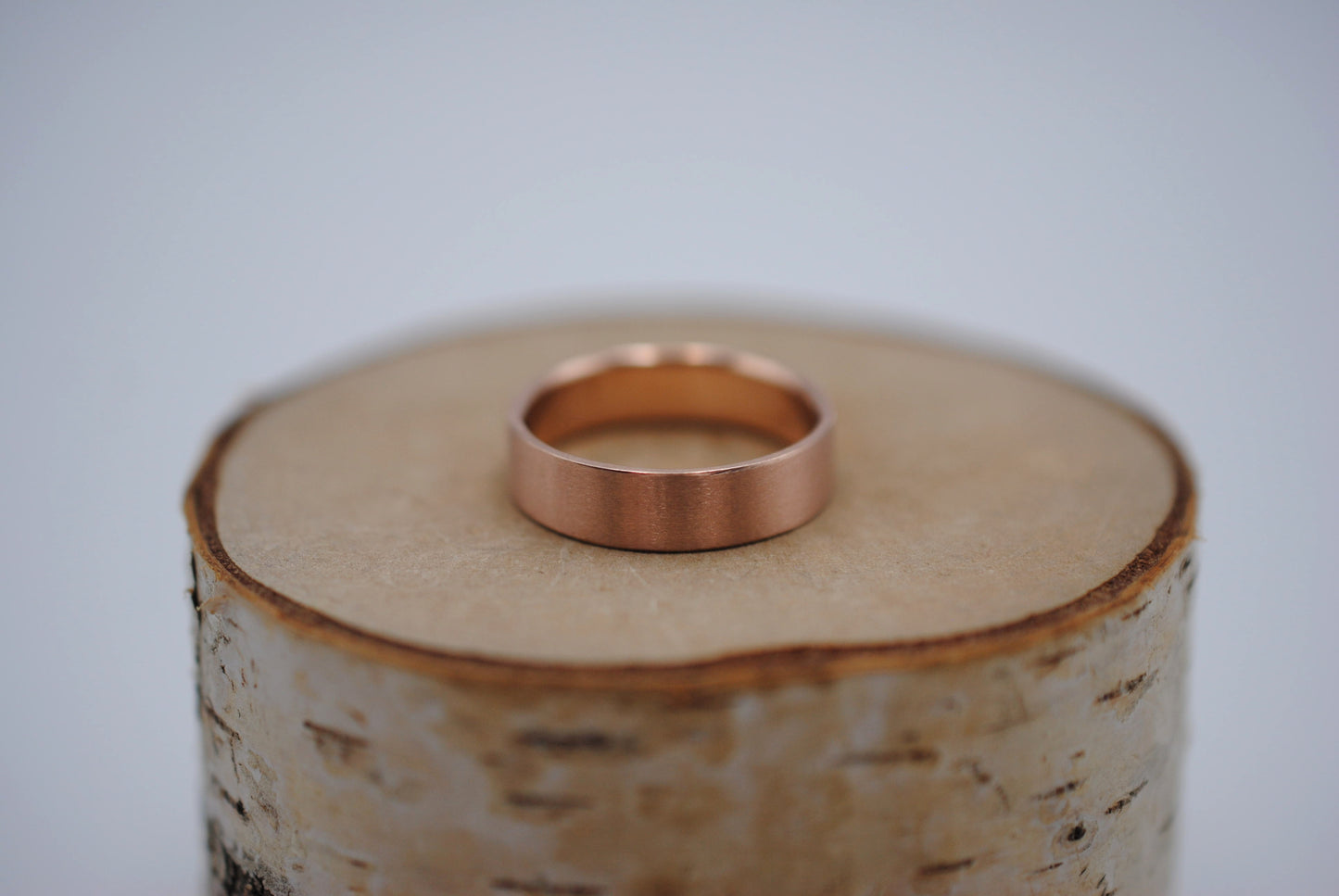 Ring Band: Brushed Texture, Rose Gold, 5mm Width