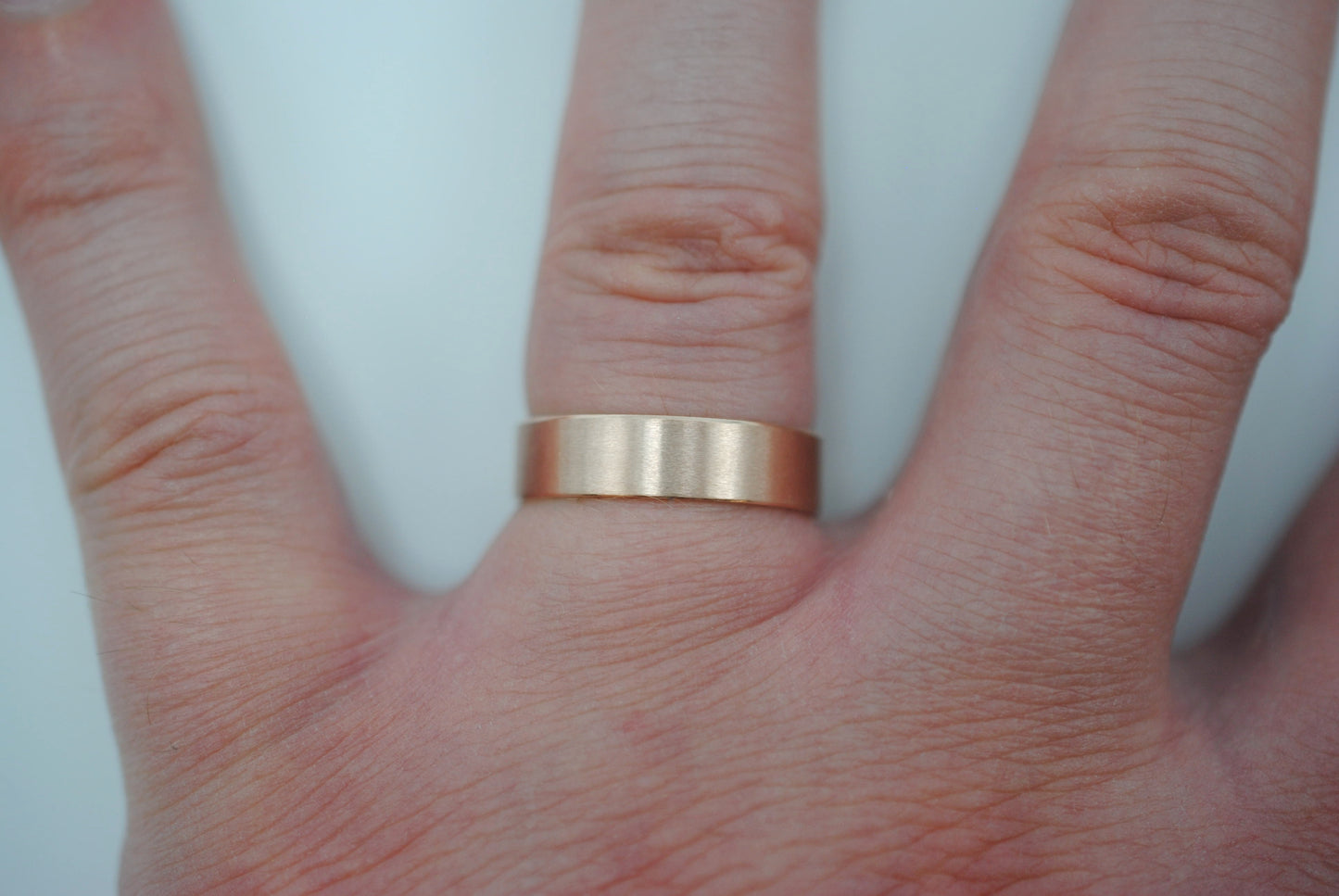 Ring Band: Brushed Texture, Rose Gold, 5mm Width