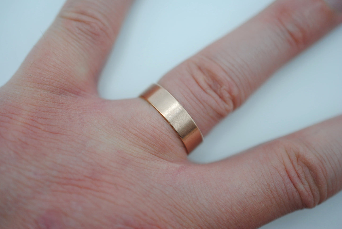 Ring Band: Brushed Texture, Rose Gold, 5mm Width