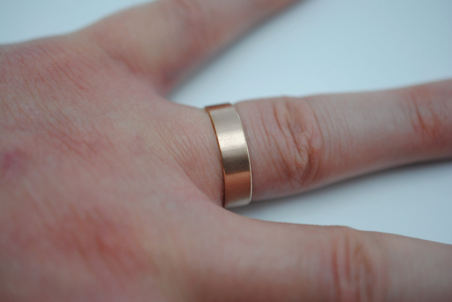 Ring Band: Brushed Texture, Rose Gold, 5mm Width