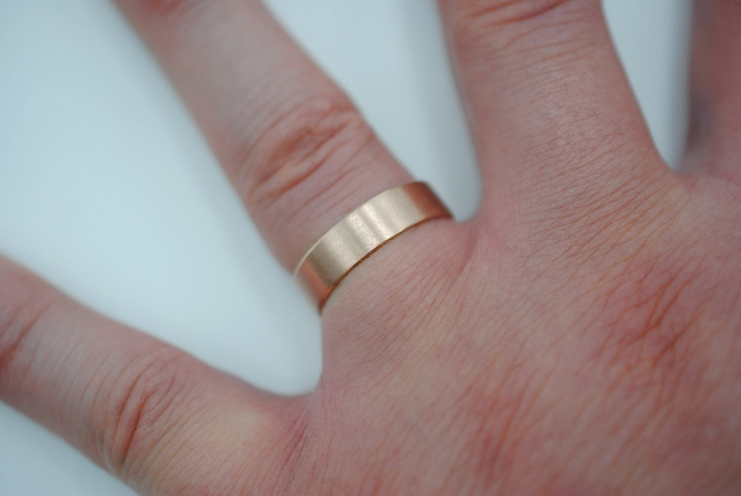 Ring Band: Brushed Texture, Rose Gold, 5mm Width