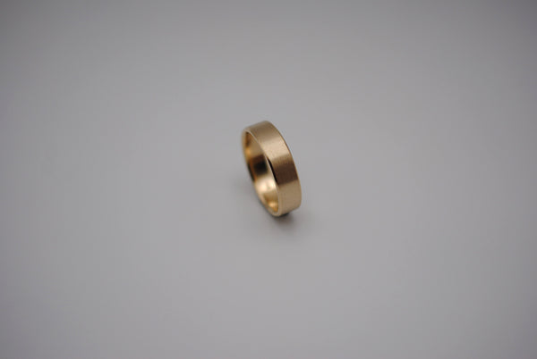 Ring Band: Brushed Texture, Yellow Gold, 5mm Width