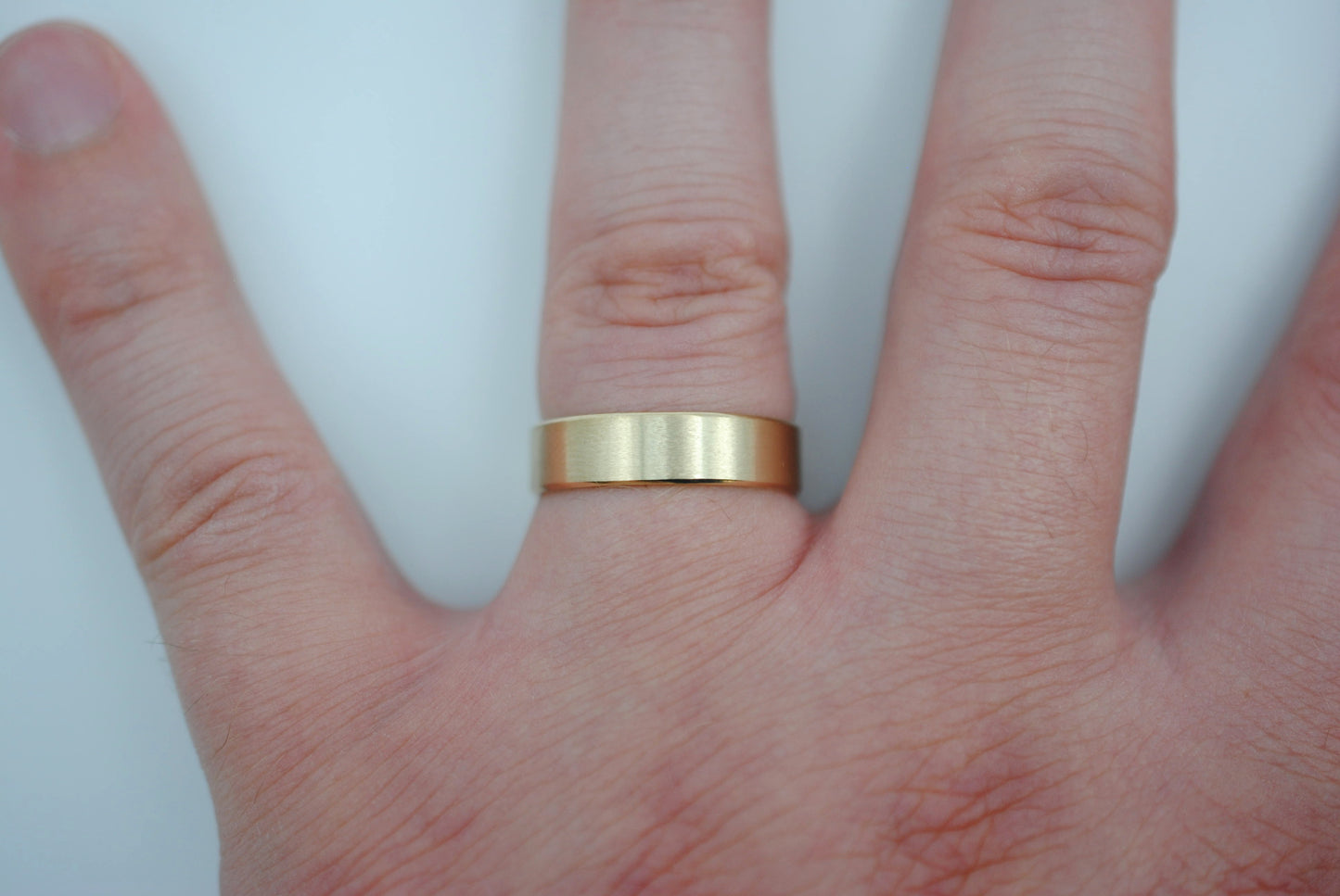 Ring Band: Brushed Texture, Yellow Gold, 5mm Width