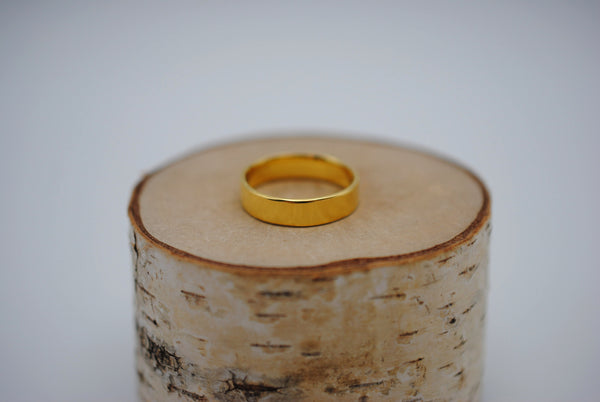Ring Band: High Polish, Yellow Gold Finish, 5mm Wide