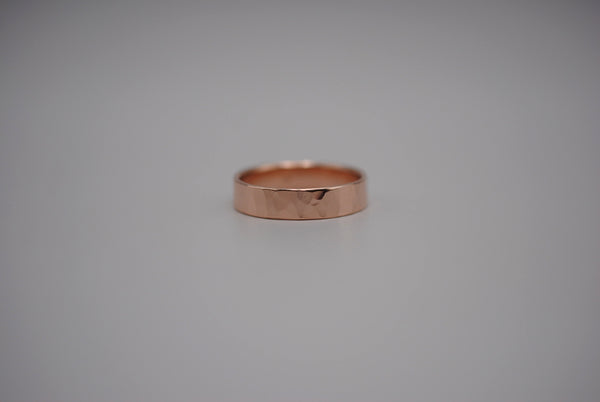 Ring Band: Rock Texture, Rose Gold Finish, 5mm Wide