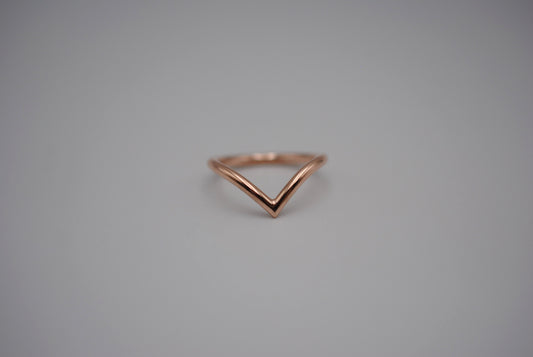 Stacker Ring: Chevron, Rose Gold Fill