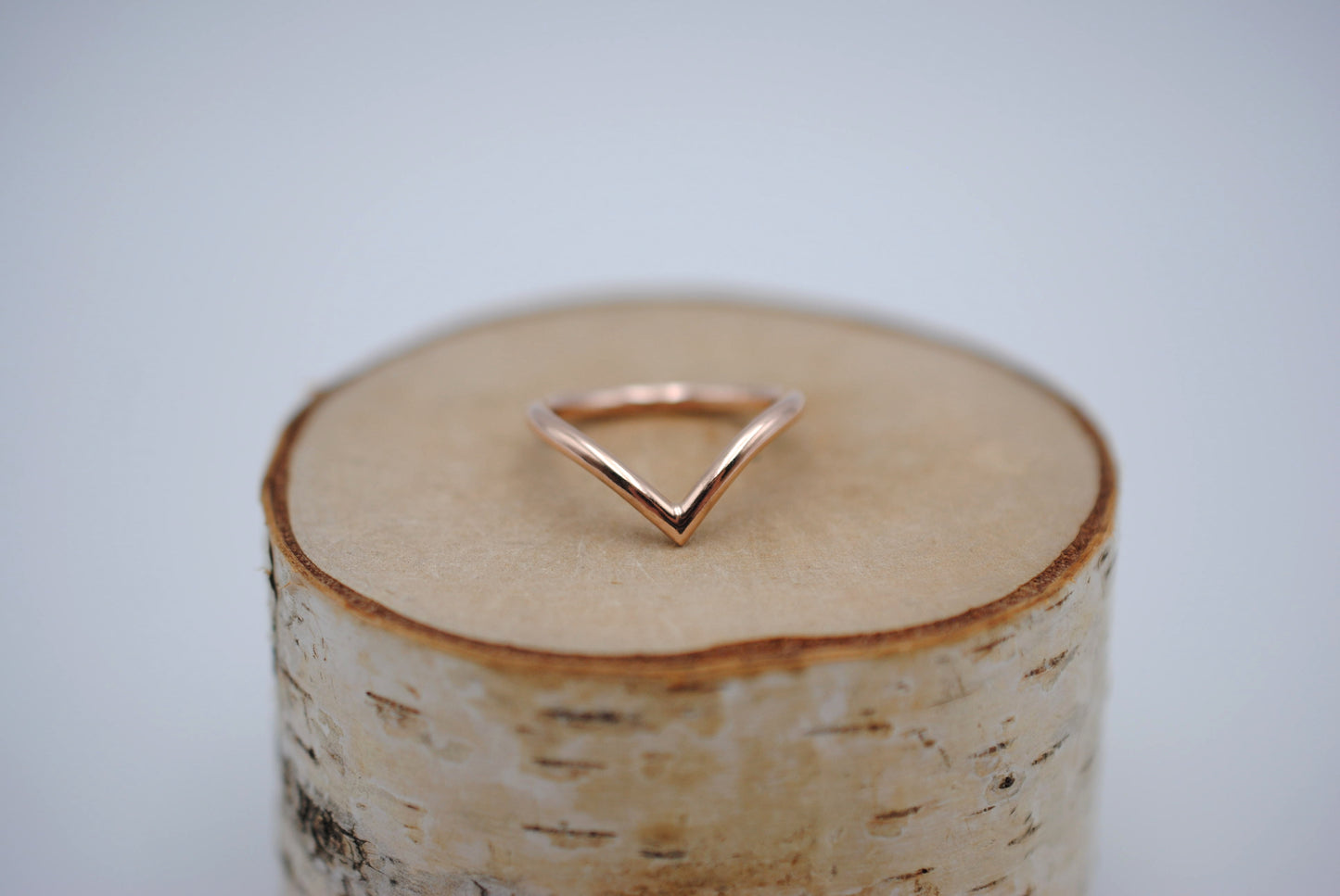 Stacker Ring: Chevron, Rose Gold Fill