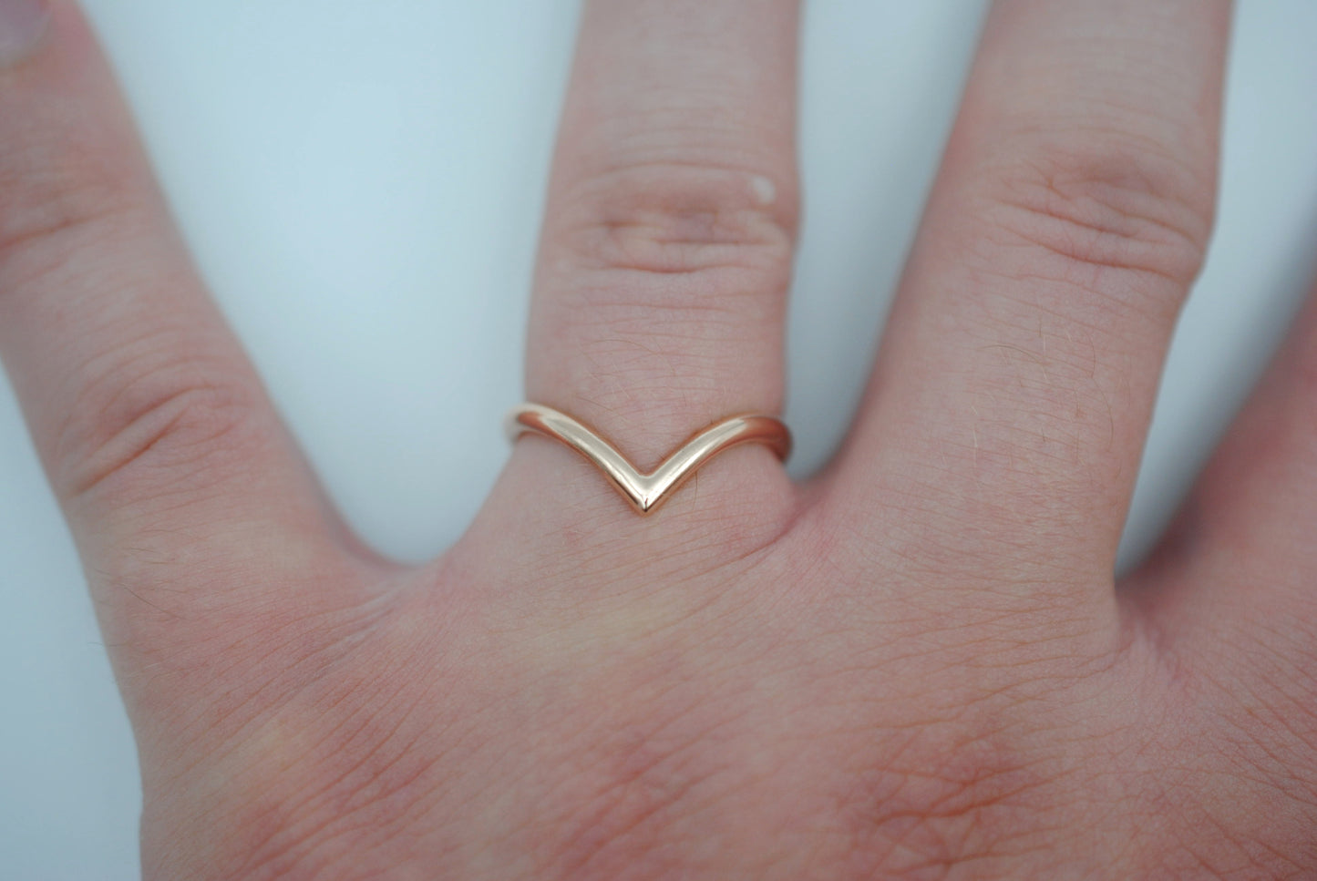 Stacker Ring: Chevron, Rose Gold Fill