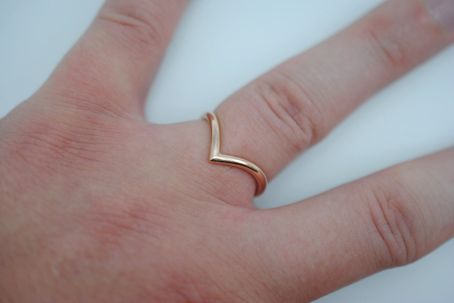 Stacker Ring: Chevron, Rose Gold Fill