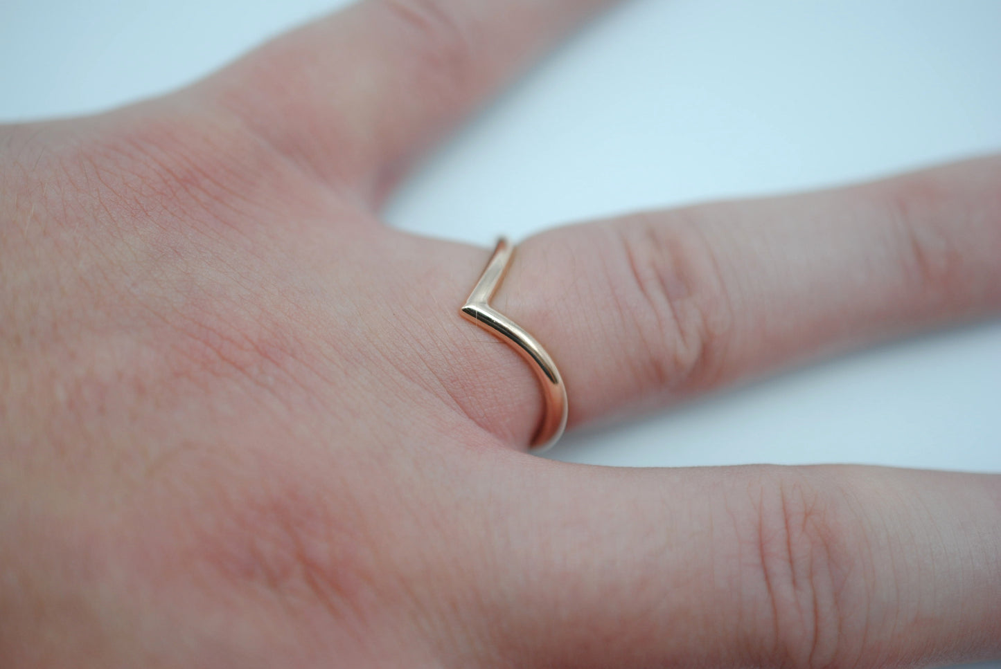 Stacker Ring: Chevron, Rose Gold Fill