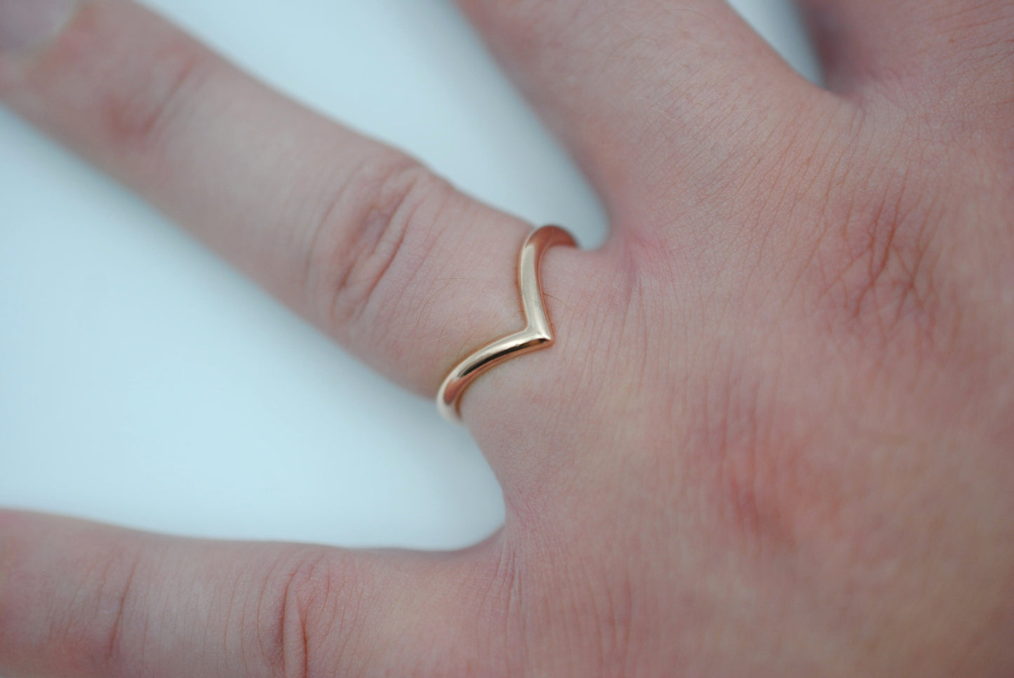 Stacker Ring: Chevron, Rose Gold Fill