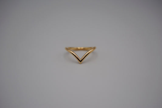 Stacker Ring: Chevron, Yellow Gold Fill