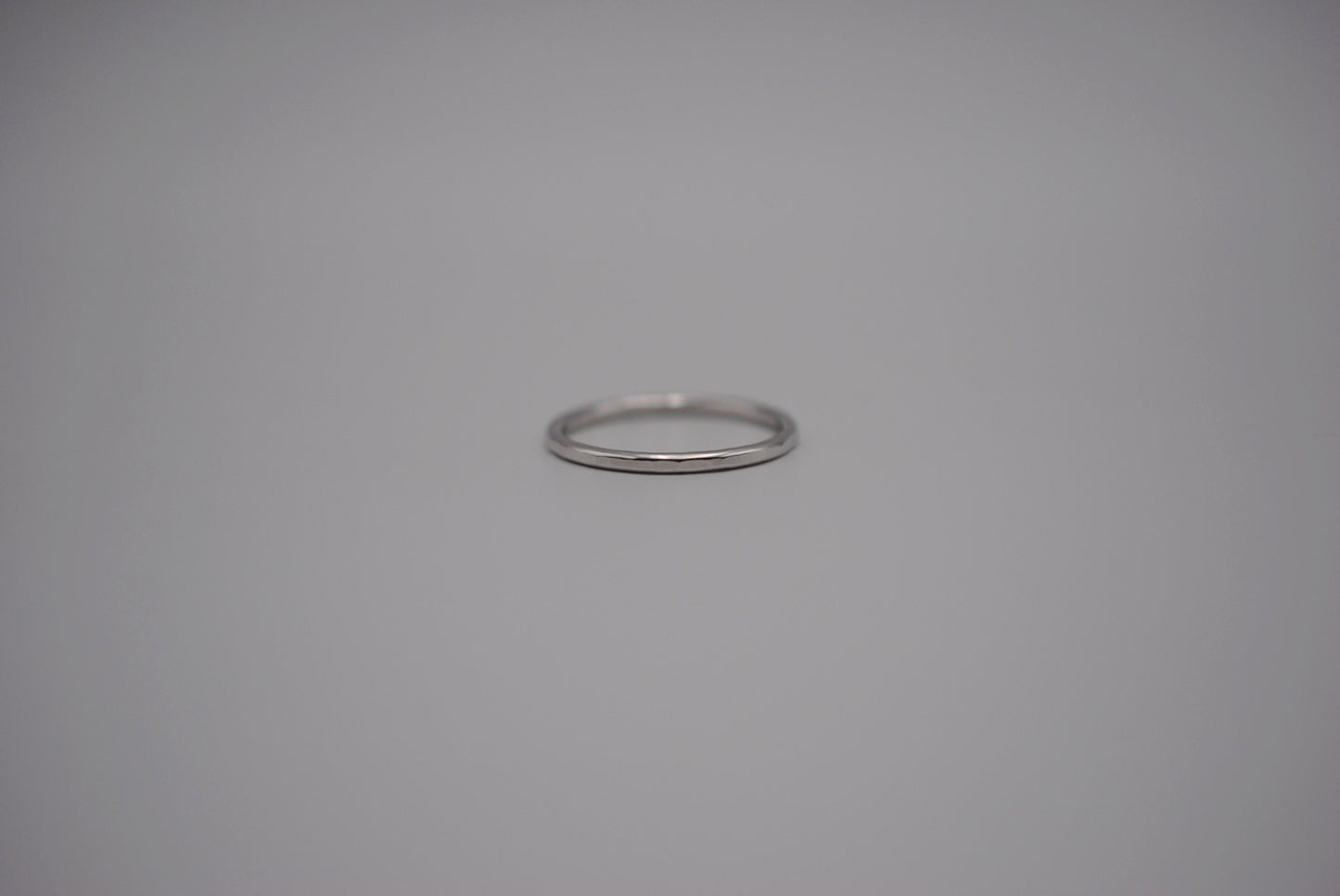 Stacking Ring: Hammered Texture, White Gold, Medium Width