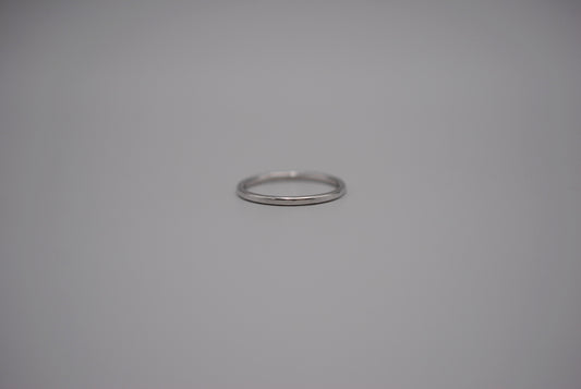 Stacking Ring: Hammered Texture, White Gold, Medium Width