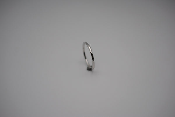 Stacking Ring: Hammered Texture, White Gold, Medium Width