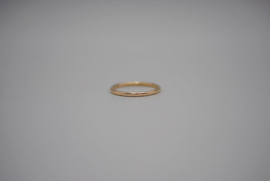 Stacking Ring: Hammered Texture, Yellow Gold, Medium Width