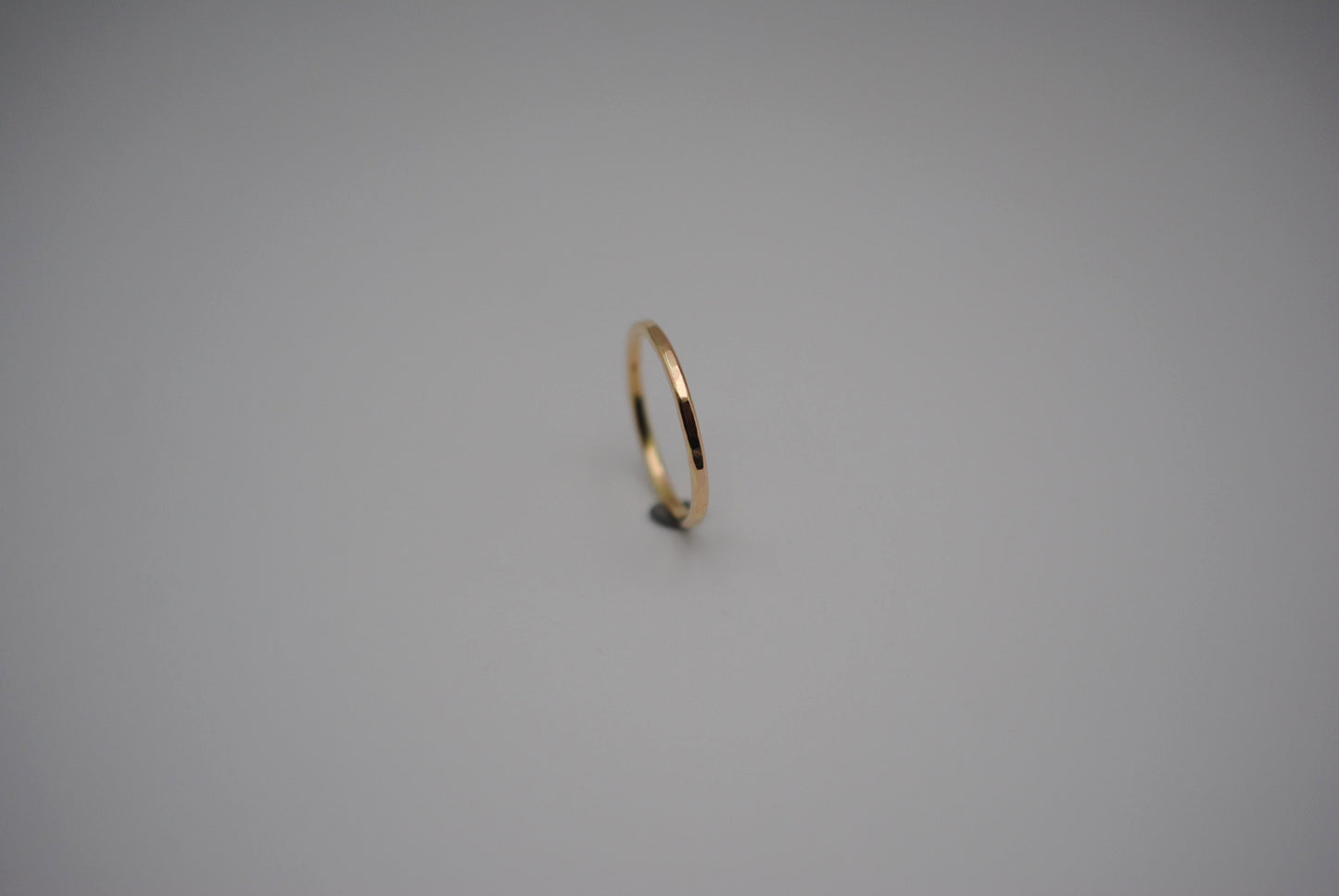 Stacking Ring: Hammered Texture, Yellow Gold, Medium Width