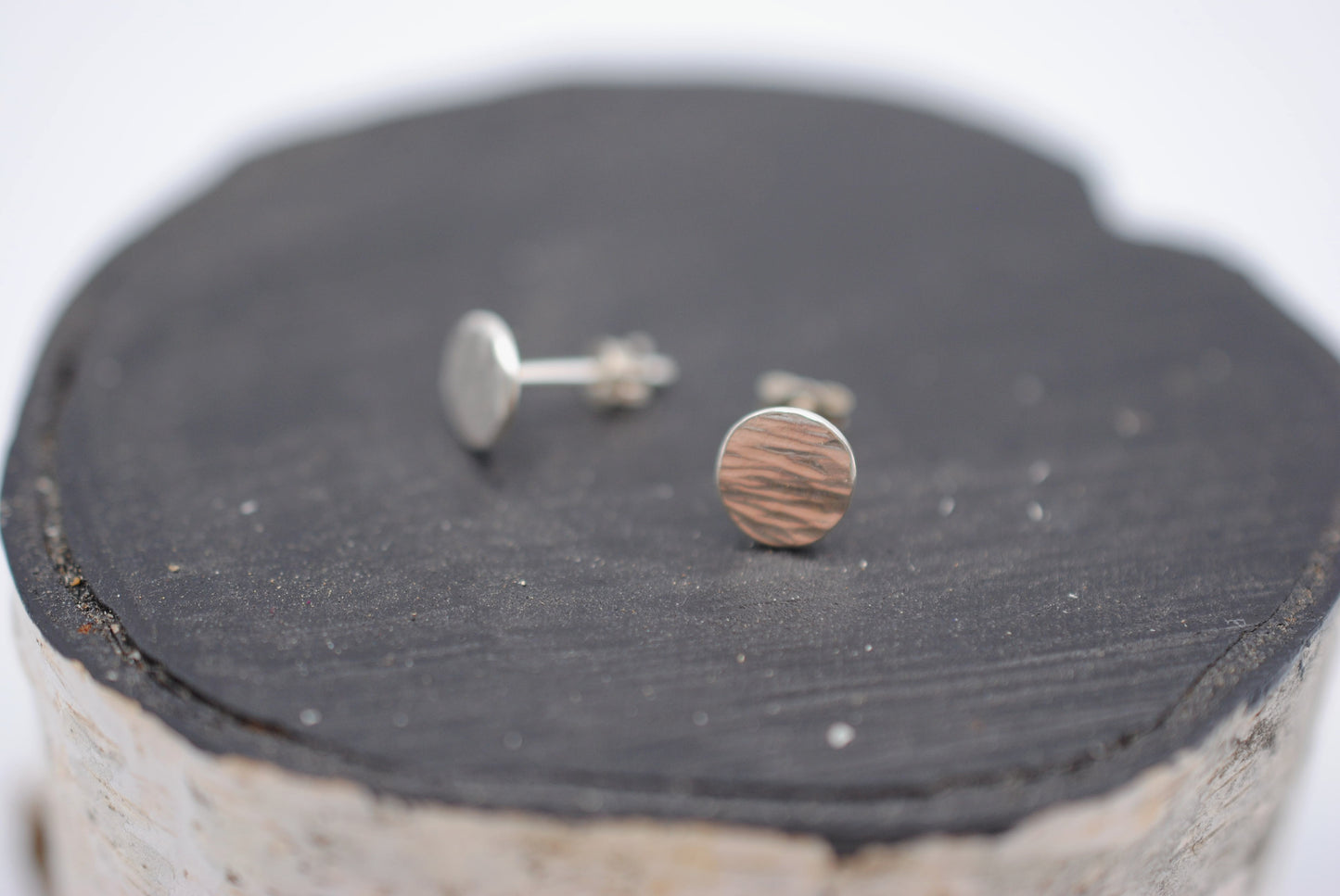 Bark Circle Post Earrings