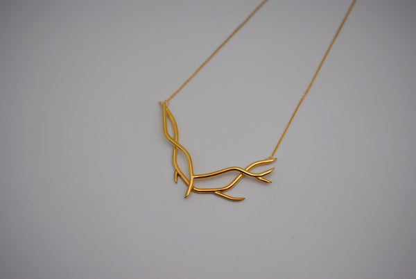 Branching Nest Yellow Gold Roots Necklace