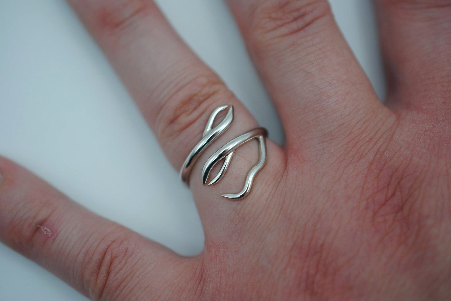 Branching Rhodium Roots Ring