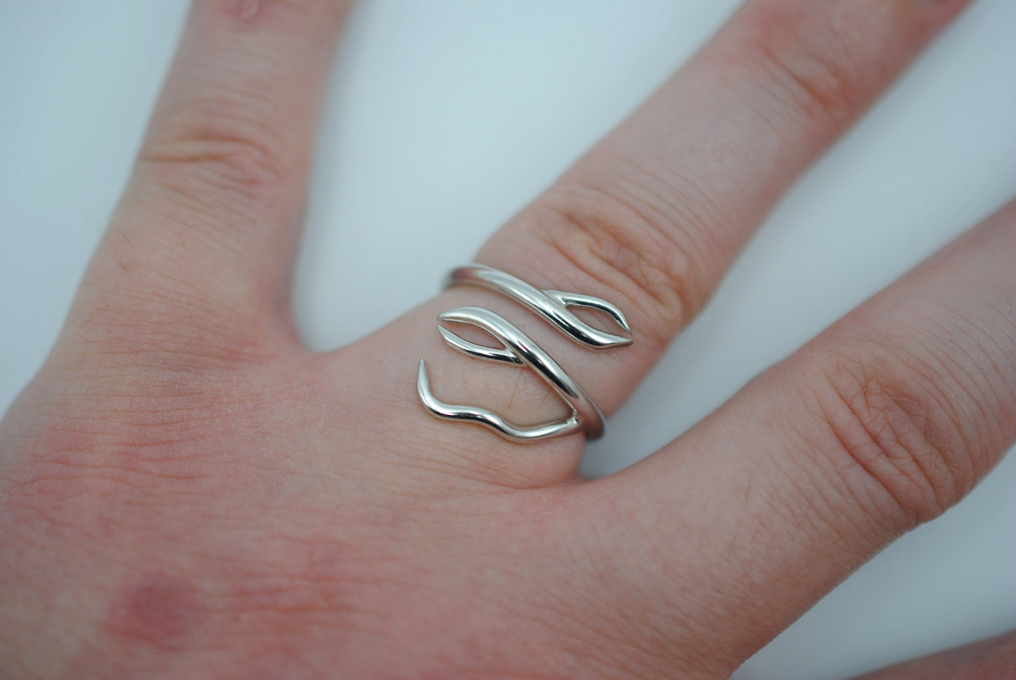 Branching Rhodium Roots Ring