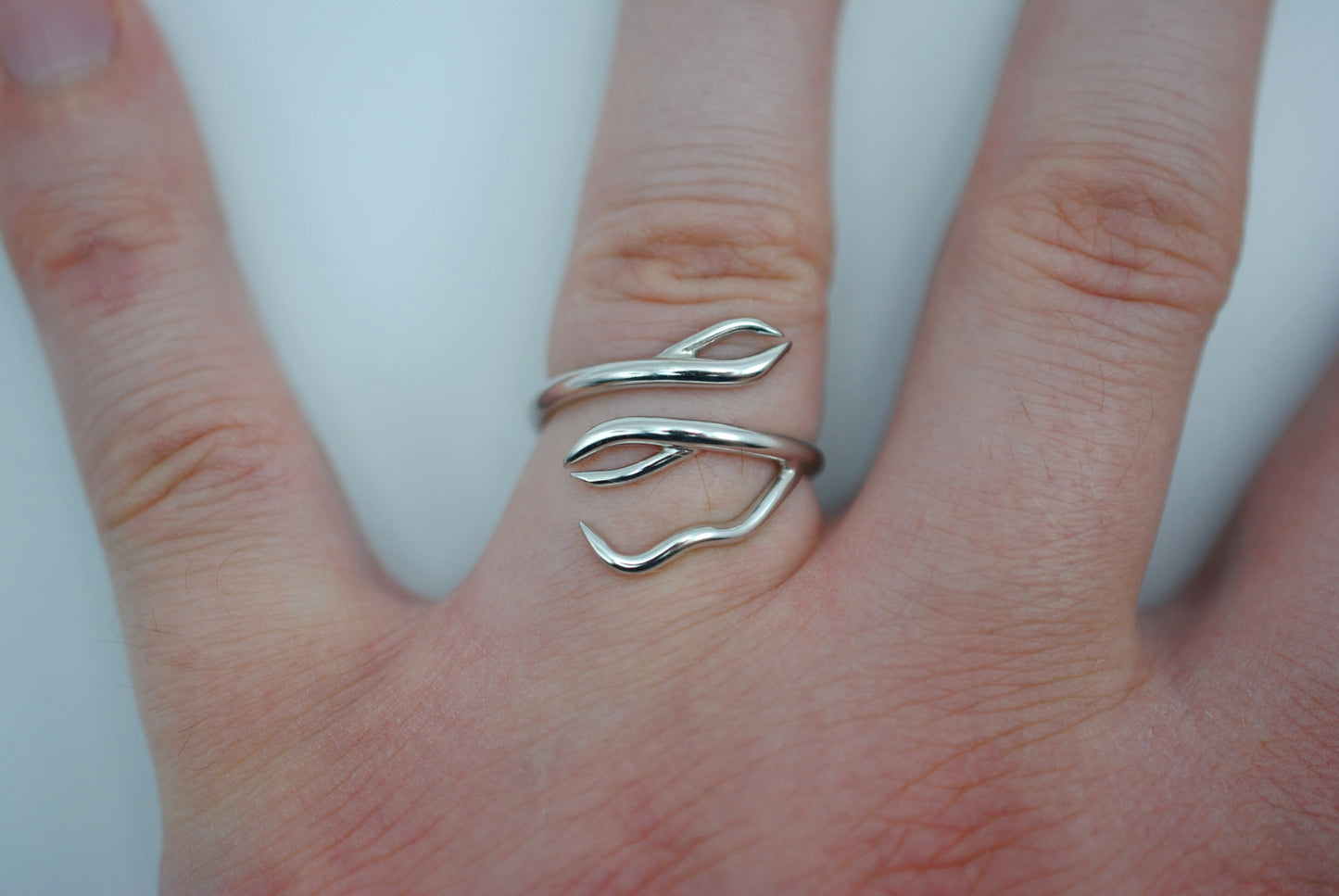 Branching Rhodium Roots Ring