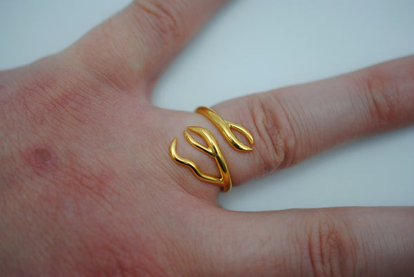 Branching Yellow Gold Roots Ring