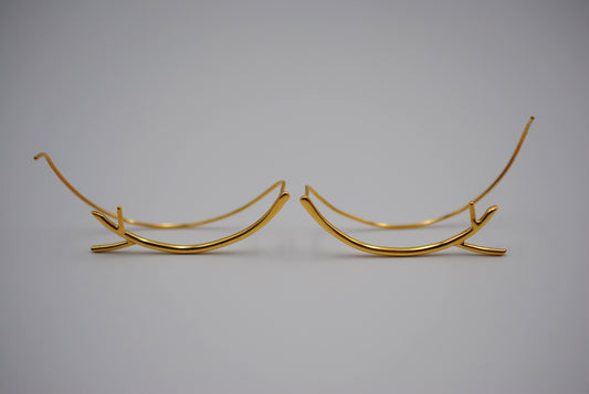 Branch Yellow Gold Roots Ear Climbers
