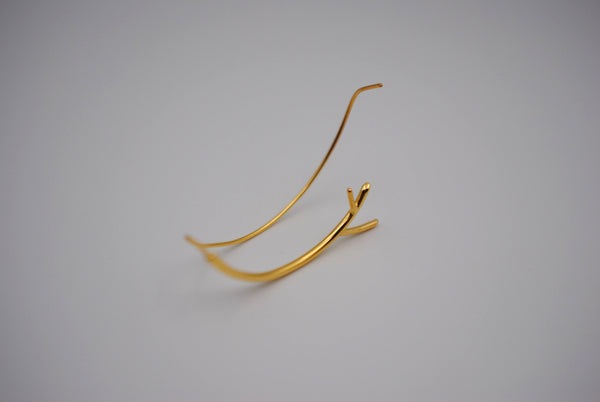 Branch Yellow Gold Roots Ear Climbers